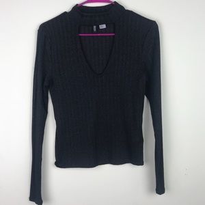 Black long sleeve sparkly shirt